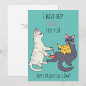 Funny cat felines pun illustration Valentijn Day Feestdagenkaart (Voorkant / Achterkant)