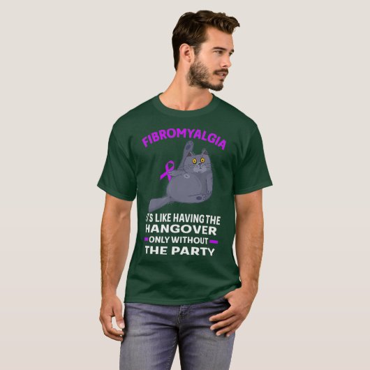 Funny Cat Fibromyalgia T-shirt (Voorkant volledig)