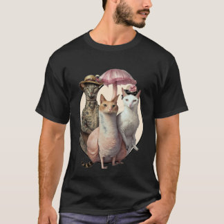 Funny Cat Flamingo Squad Grafische T-shirts Mannen
