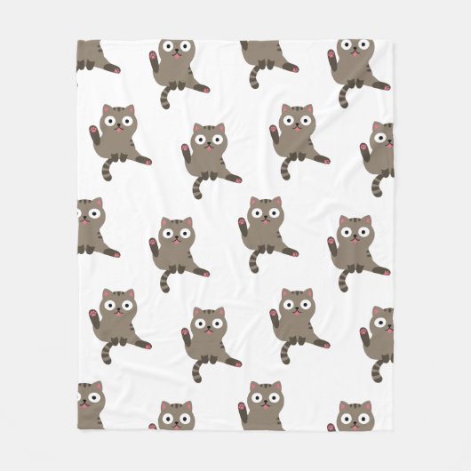 Funny Cat Fleece Deken (Voorkant)