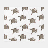 Funny Cat Fleece Deken (Voorkant (Horizontaal))