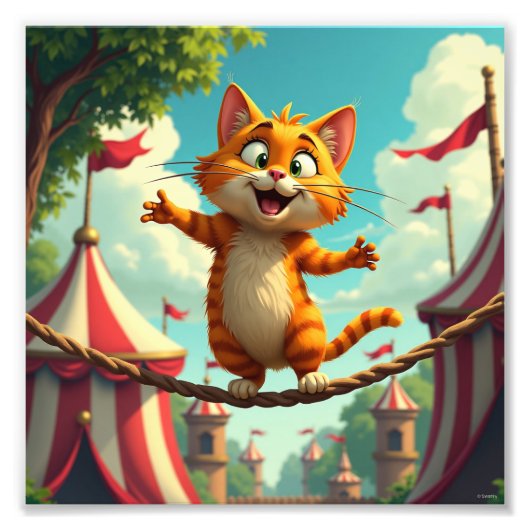 Funny cat foto afdruk (Voorkant)