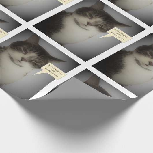 Funny Cat Foto Cadeaupapier (Hoek)