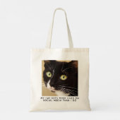 Funny Cat Foto gepersonaliseerd Tote Bag (Achterkant)