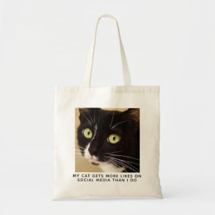 Funny Cat Foto gepersonaliseerd Tote Bag