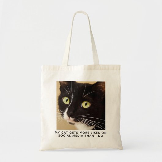 Funny Cat Foto gepersonaliseerd Tote Bag (Voorkant)