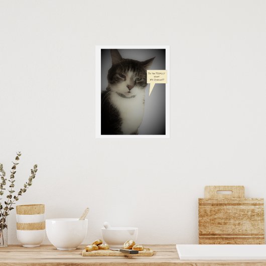 Funny Cat Foto Poster (Keuken)