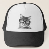 Funny cat foto-trucker hoed | Kat met bril Trucker Pet (Voorkant)
