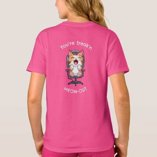 Funny Cat Freak'n Meow Out T-shirt (Achterkant)