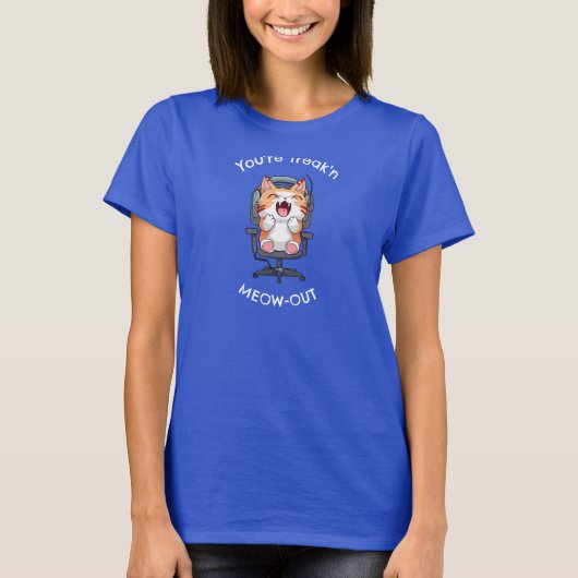 Funny Cat Freak'n Meow Out T-shirt (Voorkant)