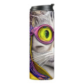 Funny Cat Funky Retro Wearing Glasses Thermosbeker (Gedraaid links)