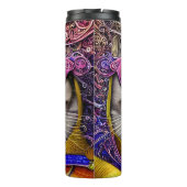 Funny Cat Funky Retro Wearing Glasses Thermosbeker (Achterkant)