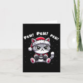 Funny Cat Gamer Pew Videogame Christmas Boys Kinde Kaart (Voorkant)