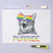 Funny Cat Gay Pride Rainbow Sunbril LGBTQ Tissuepapier (Craft)