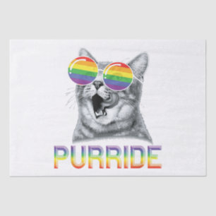 Funny Cat Gay Pride Rainbow Sunbril LGBTQ Tissuepapier