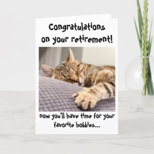 Funny Cat Gefeliciteerd met Kaart pensionering