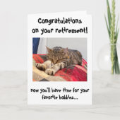Funny Cat Gefeliciteerd met Kaart pensionering (Voorkant)