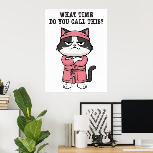 Funny Cat Gemist Avondklok Poster