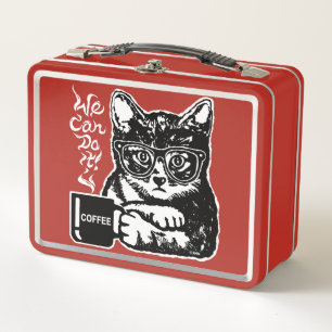 Funny cat gemotiveerd door koffie