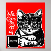 Funny cat gemotiveerd door koffie poster (Voorkant)