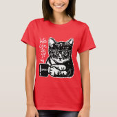 Funny cat gemotiveerd door koffie t-shirt (Voorkant)