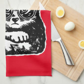 Funny cat gemotiveerd door koffie theedoek (Quarter Fold)