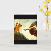 Funny Cat God Creation Of Adam Meme Jesus Christia Kaart (Gele Bloem)