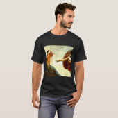 Funny Cat God Creation Of Adam Meme Jesus Christia T-shirt (Voorkant volledig)