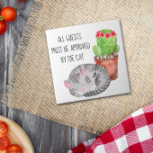 Funny Cat Goedkeuring gasten Tegeltje