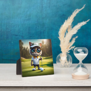 Funny Cat Golf Player, Fotoplaat