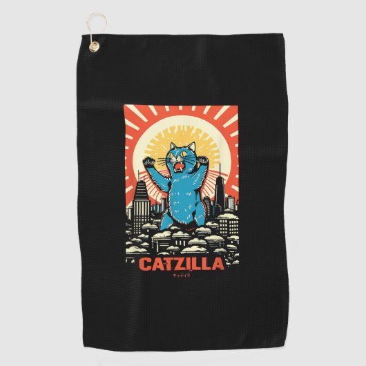 Funny Cat Golfhanddoek (Voorkant)