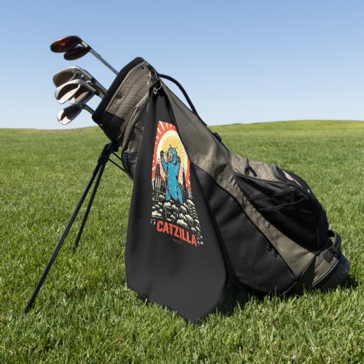 Funny Cat Golfhanddoek (Groen)