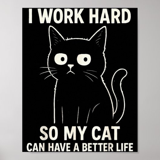 Funny Cat Graphic Tee Men Women Coworker Meme Humo Poster (Voorkant)