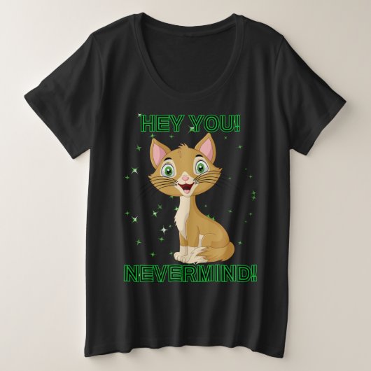 Funny Cat Grote Maat T-shirt (Design voorkant)