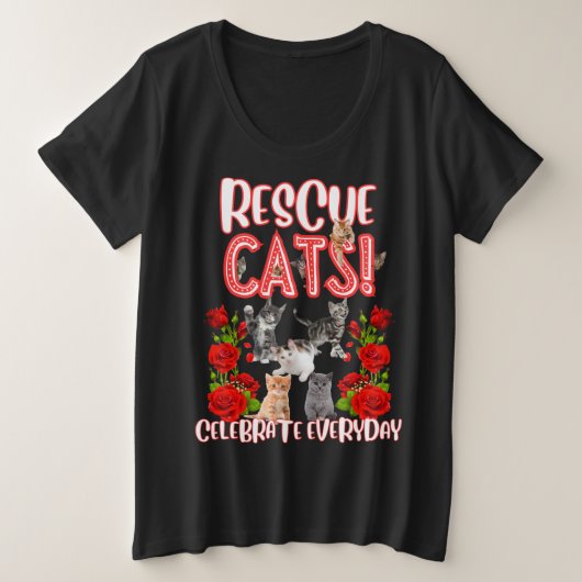 Funny Cat Grote Maat T-shirt (Design voorkant)