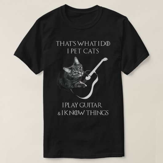 Funny Cat Guitarist Music Lover Design T-shirt (Design voorkant)