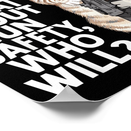 Funny Cat Gun Safety Talk To Your Cat About Gun Sa Poster (Hoek)