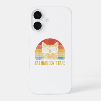 Funny Cat Hair Don't Care Card for Cat Lovers iPhone 16 Hoesje