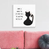 Funny Cat Hair Quote Cute Black Cat Silhouette Canvas Afdruk (Insitu (Woonkamer))