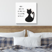 Funny Cat Hair Quote Cute Black Cat Silhouette Canvas Afdruk (Insitu (Slaapkamer))