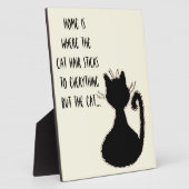 Funny Cat Hair Quote Cute Black Cat Silhouette Fotoplaat (Zijkant)