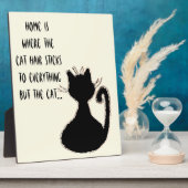 Funny Cat Hair Quote Cute Black Cat Silhouette Fotoplaat (Zijkant)