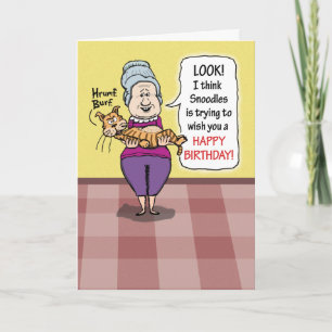 Funny Cat Hairball Birthday Kaart