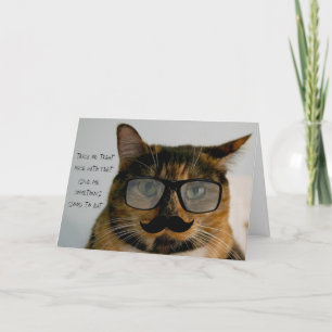 Funny Cat Halloween Card, Cat in Disguise Kaart