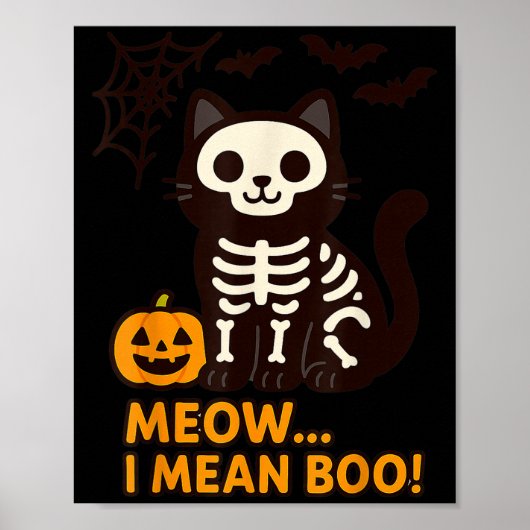 Funny Cat Halloween Costume Meow I Mean Boo Men Wo Poster (Voorkant)