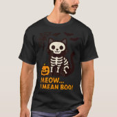 Funny Cat Halloween Costume Meow I Mean Boo Men Wo T-shirt (Voorkant)