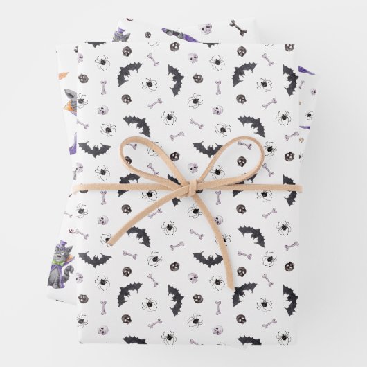 Funny Cat Halloween Inpakpapier Vel (In situ)