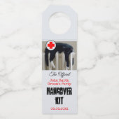 Funny Cat Hangover Groom Party Bottle Hanger (Achterkant)