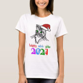 Funny Cat Happy 2021 T-shirt (Voorkant)