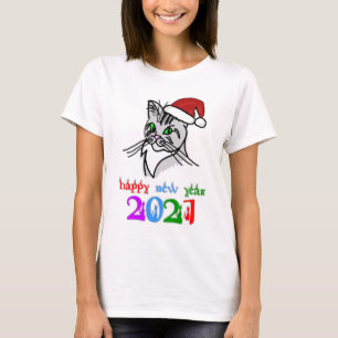 Funny Cat Happy 2021 T-shirt